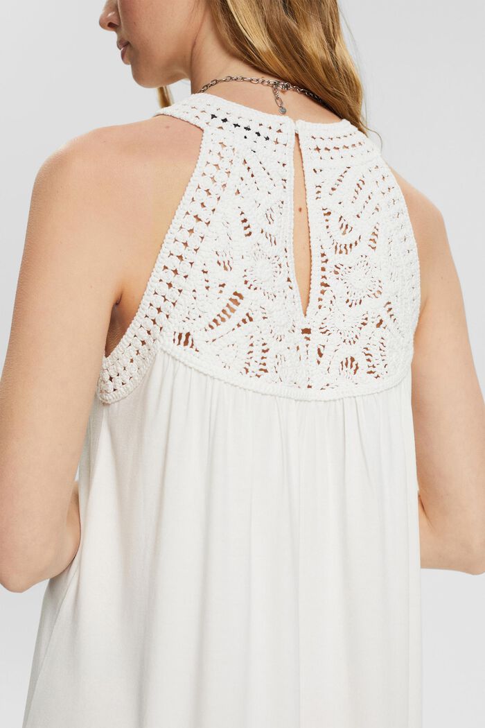 Dress with crocheted lace, OFF WHITE, detail image number 3