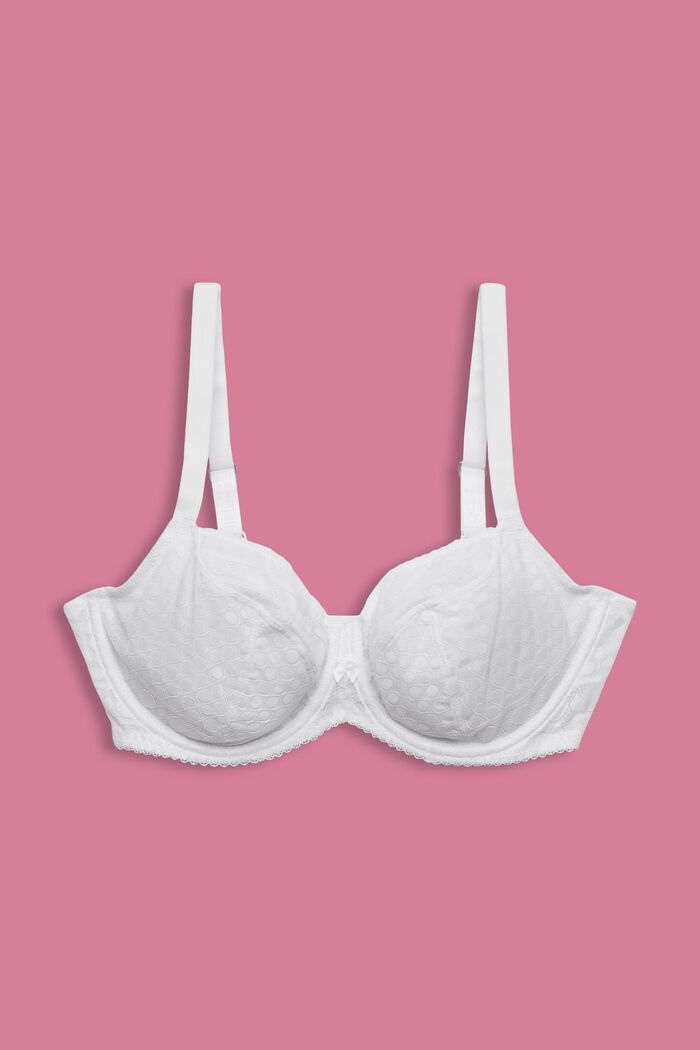 Recycled: underwired bra for larger cup sizes, WHITE, detail image number 0