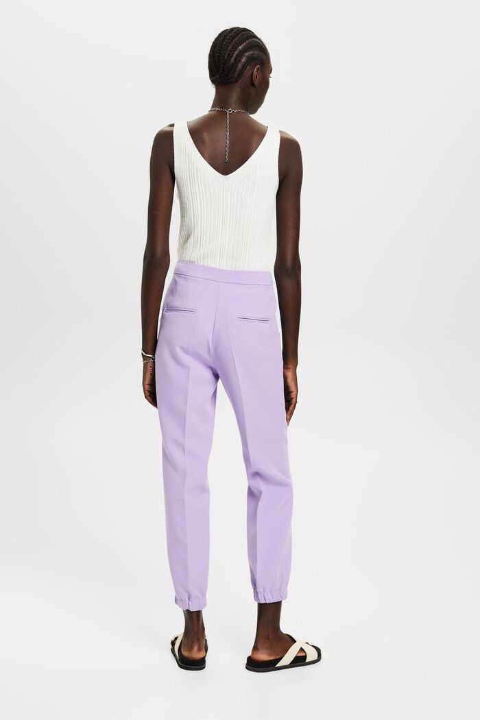 Cropped trousers with elasticated leg cuffs, LAVENDER, detail image number 3