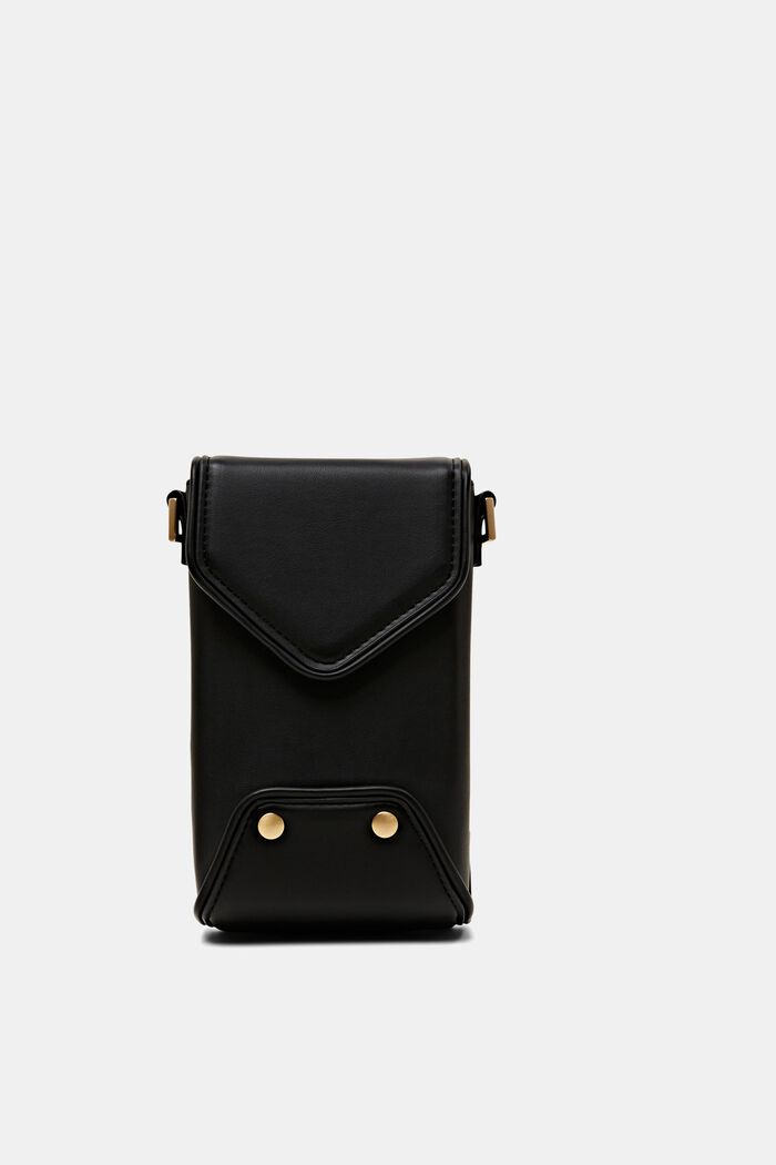 Faux leather cross body phone bag, BLACK, detail image number 0