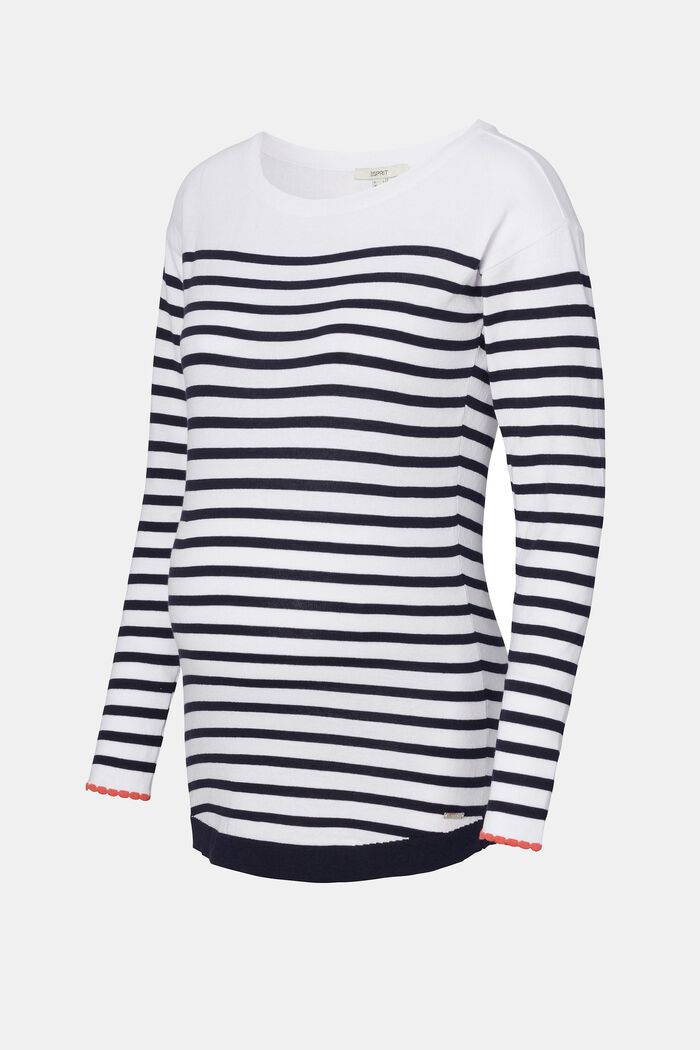 Striped jumper in organic cotton, BRIGHT WHITE, detail image number 3