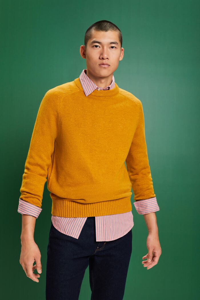 Neppy Crew Neck Sweater, AMBER YELLOW, detail image number 0
