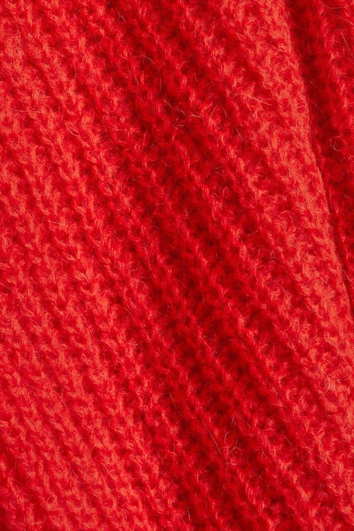 With alpaca: jumper with knitted pattern, ORANGE RED, detail image number 4