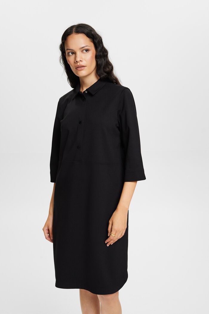 Punto Jersey shirt dress, BLACK, detail image number 0