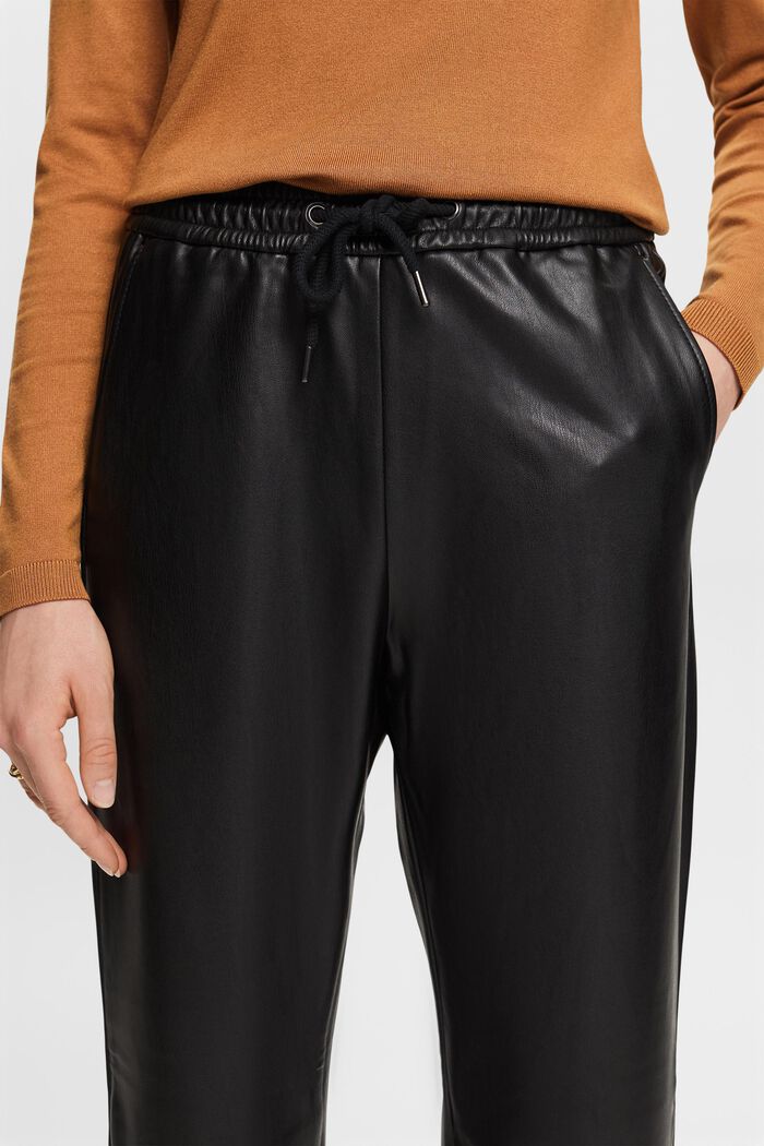 Faux leather jogging trousers, BLACK, detail image number 2