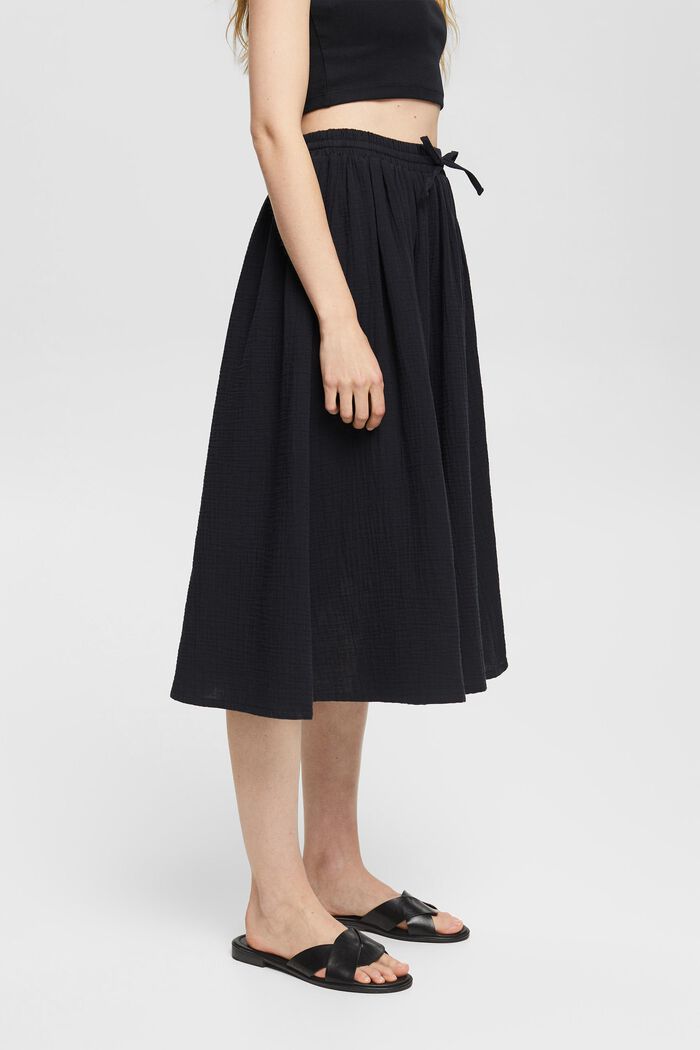 Crushed midi skirt, BLACK, detail image number 2