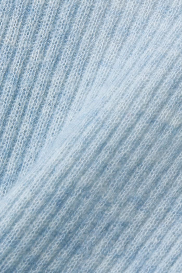 Cable-Knit Mohair-Blend Cardigan, LIGHT AQUA GREEN, detail image number 6