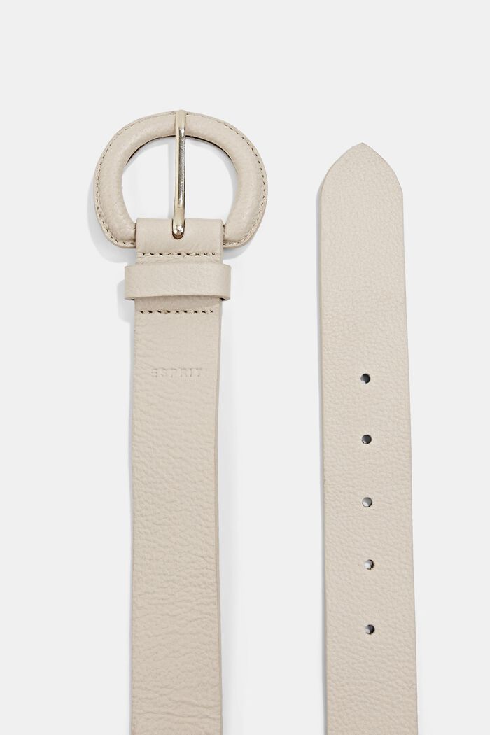 Leather belt with a large round buckle, ICE, detail image number 1