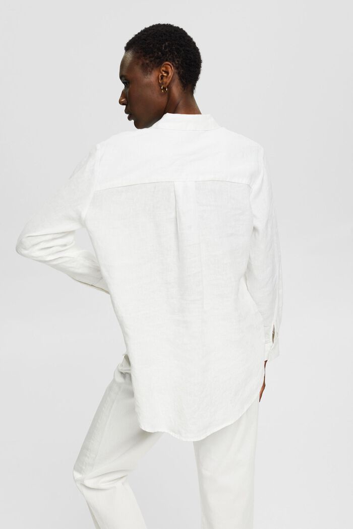 Blouse made of 100% linen, WHITE, detail image number 3