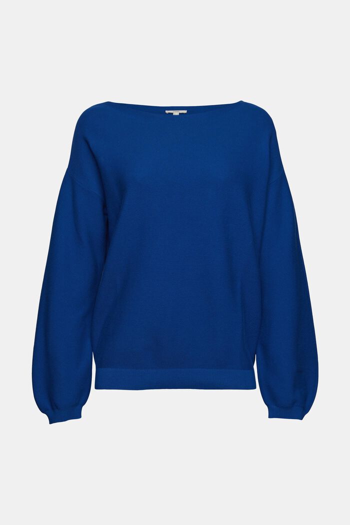 Knit jumper made of 100% organic cotton, BRIGHT BLUE, detail image number 2