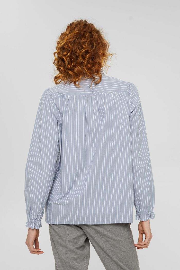 Striped blouse with frilled details, MEDIUM GREY, detail image number 3