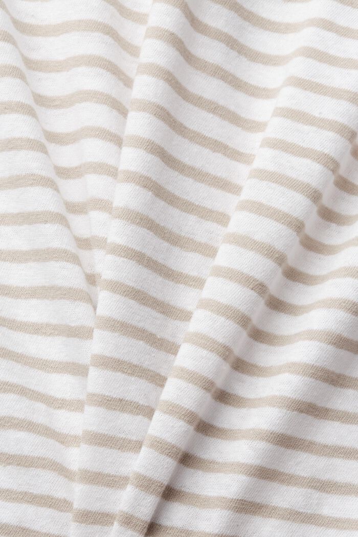 With linen: striped T-shirt, LIGHT TAUPE, detail image number 1