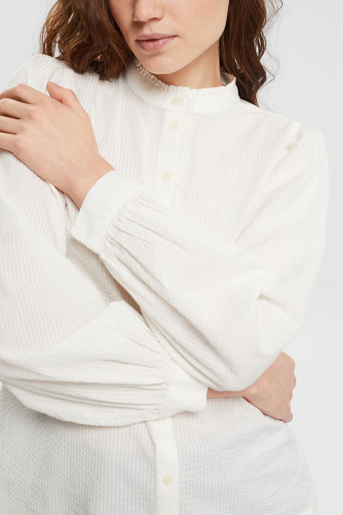 Textured blouse, OFF WHITE, detail image number 0