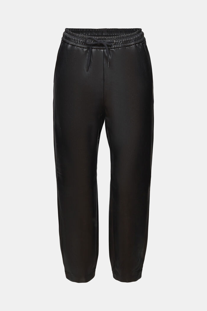 Faux leather jogging trousers, BLACK, detail image number 6