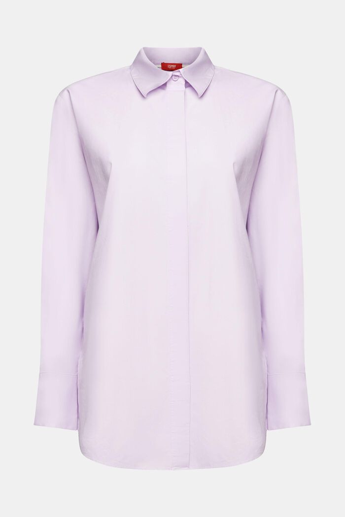Oversized Cotton Poplin Shirt, LAVENDER, detail image number 6