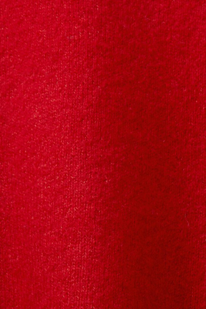 Knit Blouson Sleeve Sweater, DARK RED, detail image number 5
