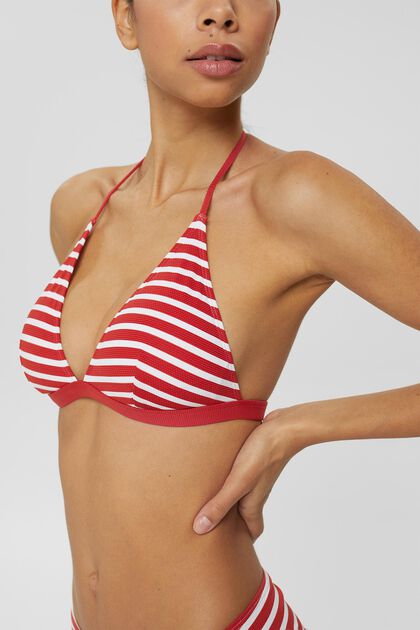 Recycled: padded top with stripes