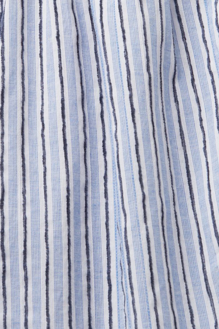 Striped short-sleeve blouse, 100% cotton, BRIGHT BLUE, detail image number 4
