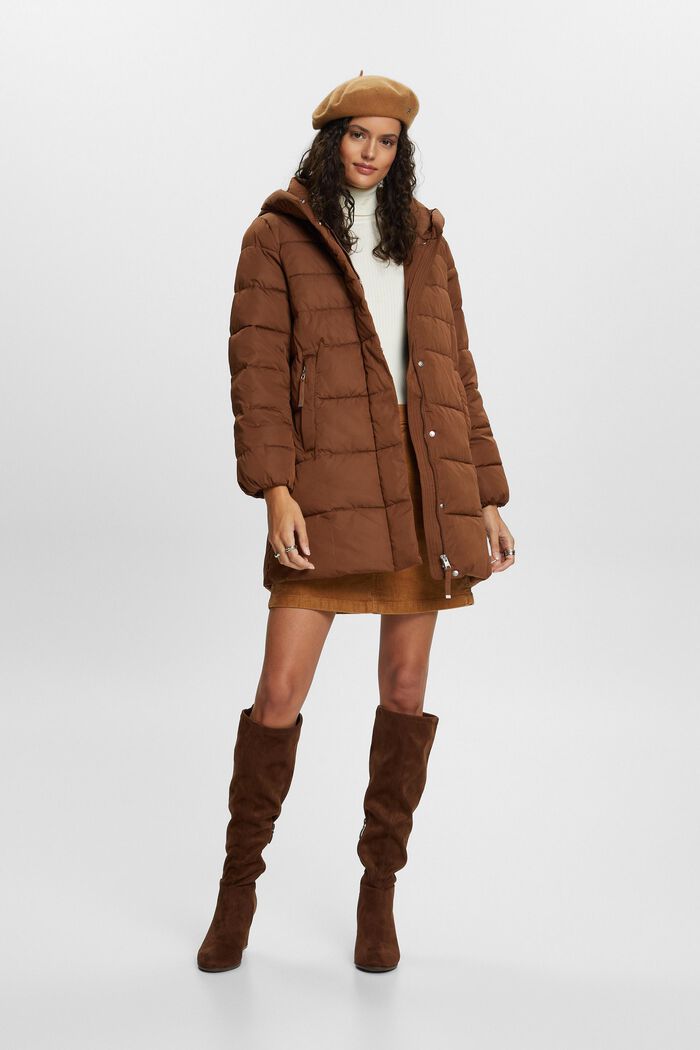 Hooded Puffer Coat, TOFFEE, detail image number 1