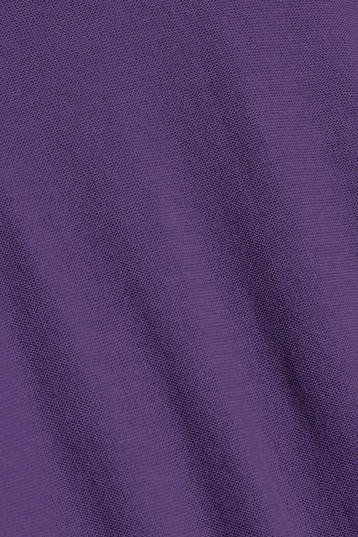 Finely textured jumper, 100% cotton, DARK PURPLE, detail image number 4