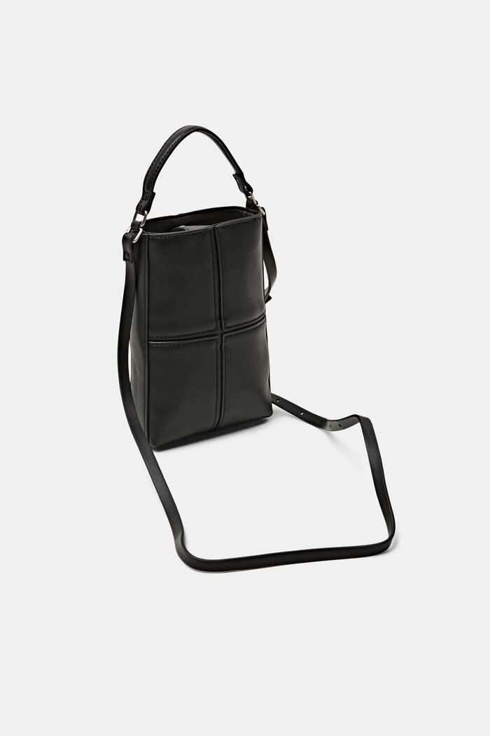 Faux Leather Phone Bag, BLACK, detail image number 2