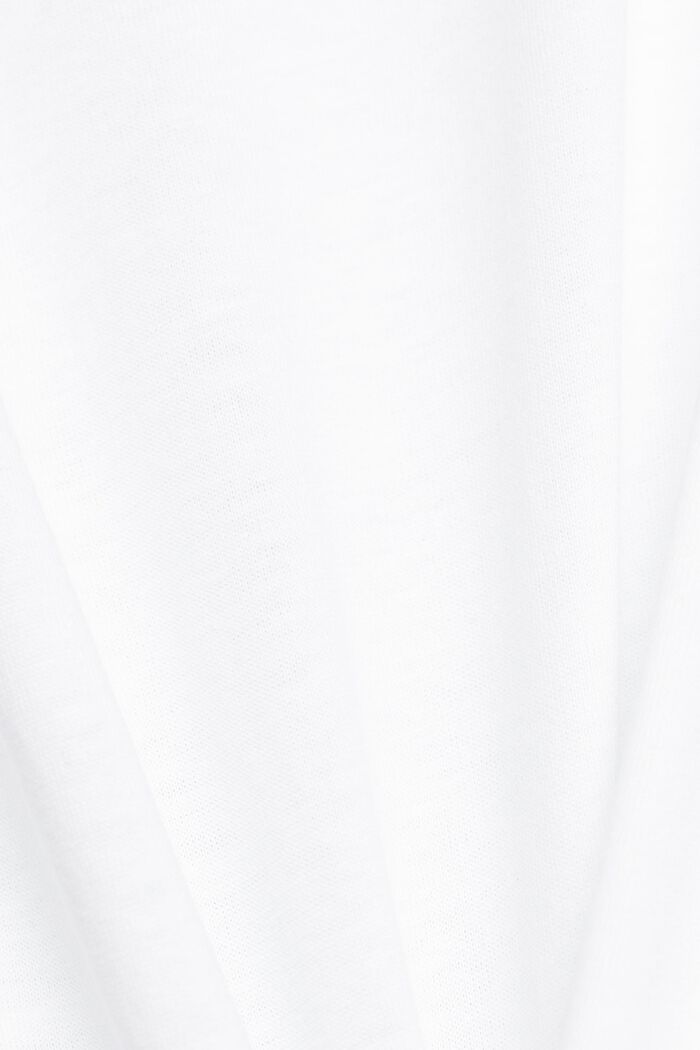 Cotton Crewneck T-Shirt, WHITE, detail image number 6
