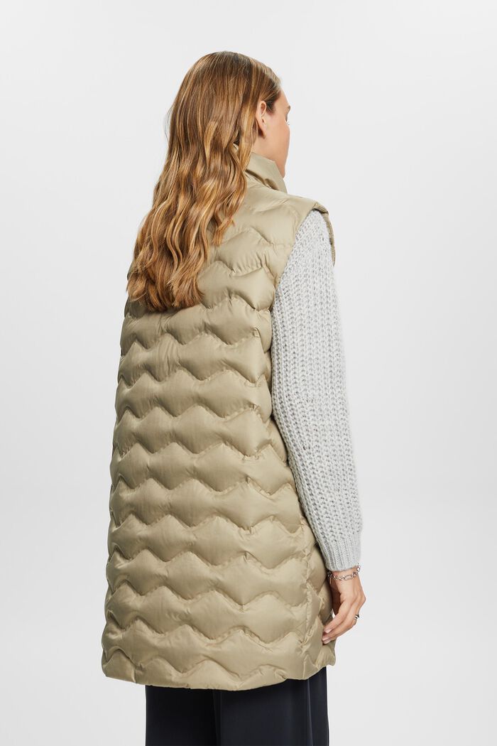 Longline Quilted Body Warmer, KHAKI BEIGE, detail image number 3