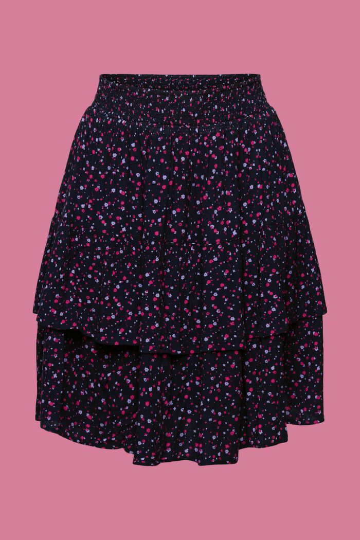 Textured floral mini skirt, NAVY, detail image number 5