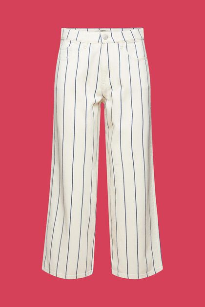Striped high-rise culotte, 100% cotton