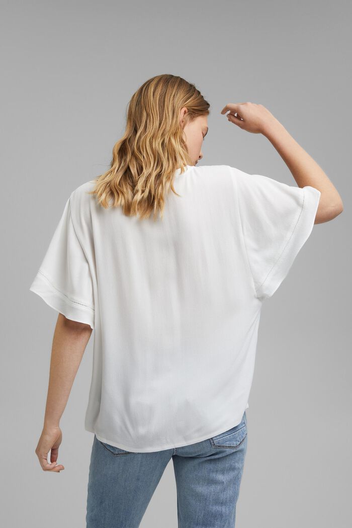 Short sleeve blouse made of LENZING™ ECOVERO™, OFF WHITE, detail image number 3