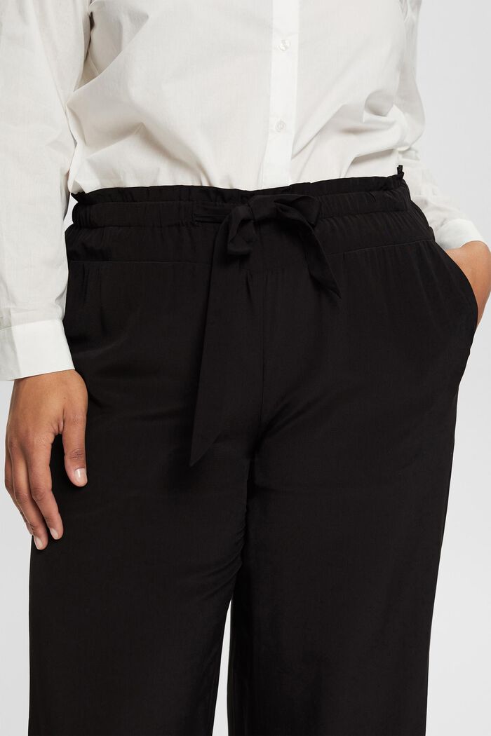CURVY trousers with a wide leg, LENZING™ ECOVERO™, BLACK, detail image number 2