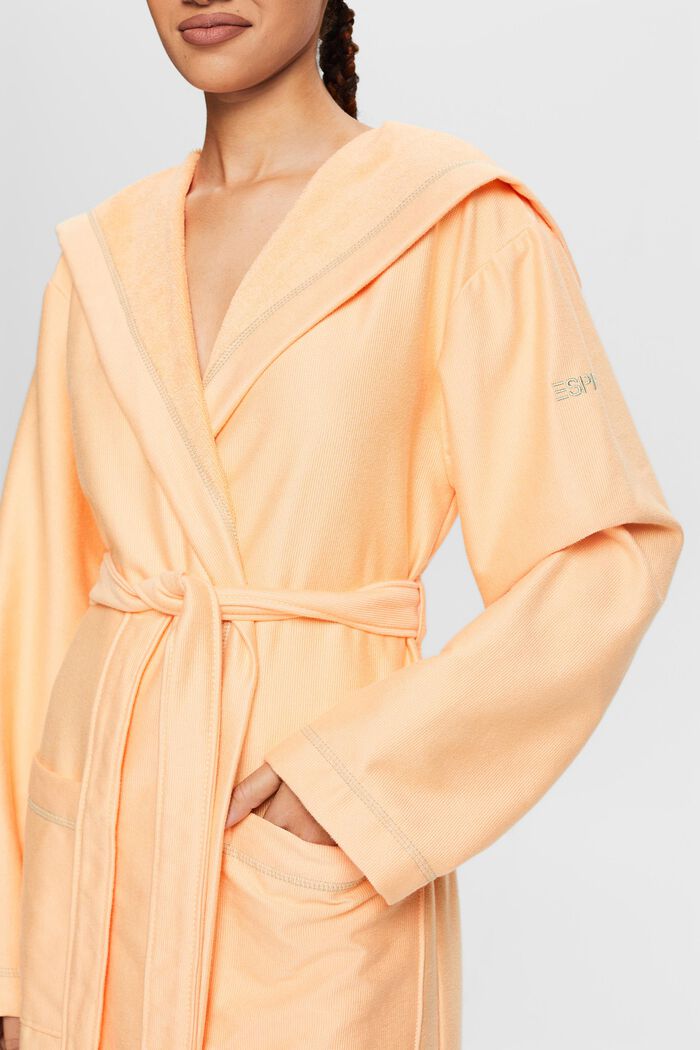 Hooded Bathrobe, APRICOT, detail image number 4