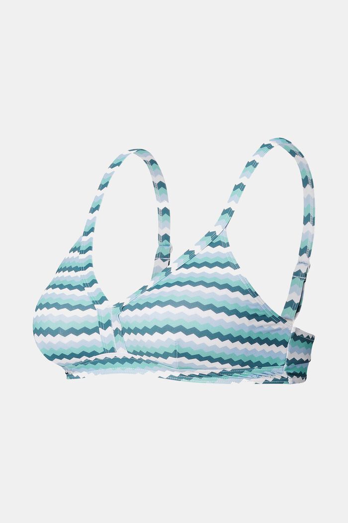 Padded bikini top with a zig-zag print, LIGHT BLUE, detail image number 0