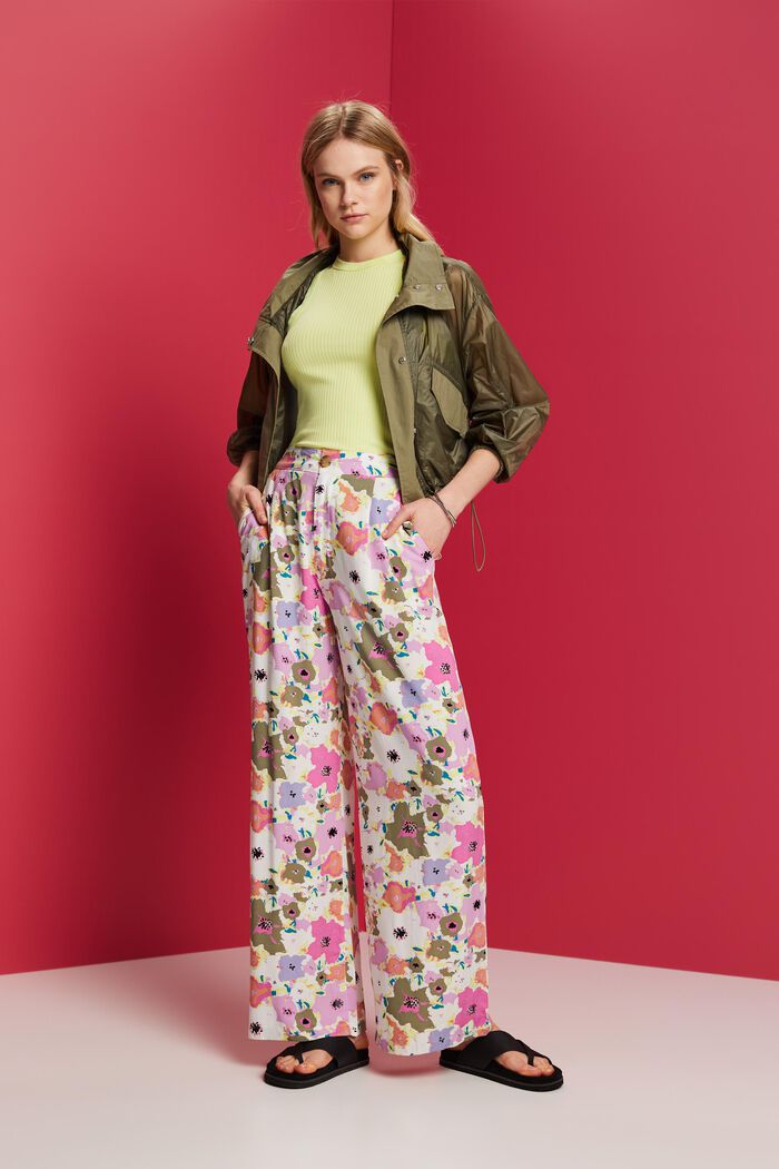 Wide leg trousers, LENZING™ ECOVERO™, PINK, detail image number 1
