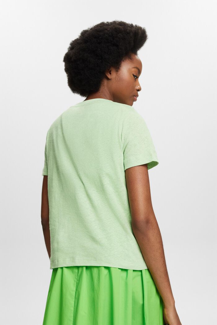 Cotton-Linen T-Shirt, LIGHT GREEN, detail image number 2