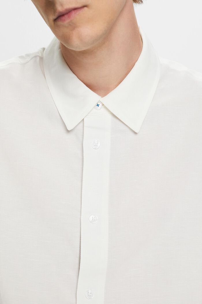 Short-sleeved shirt, linen blend, WHITE, detail image number 2