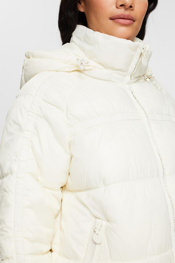 Quilted jacket with detachable hood, OFF WHITE, detail image number 0