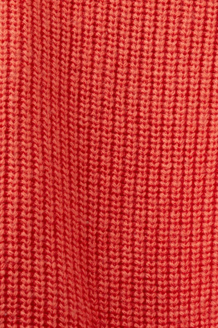 Cable knit cardigan, wool blend, CORAL RED, detail image number 5