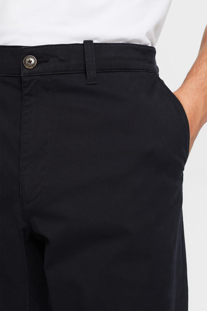 Cotton-Twill Straight Chinos, BLACK, detail image number 4