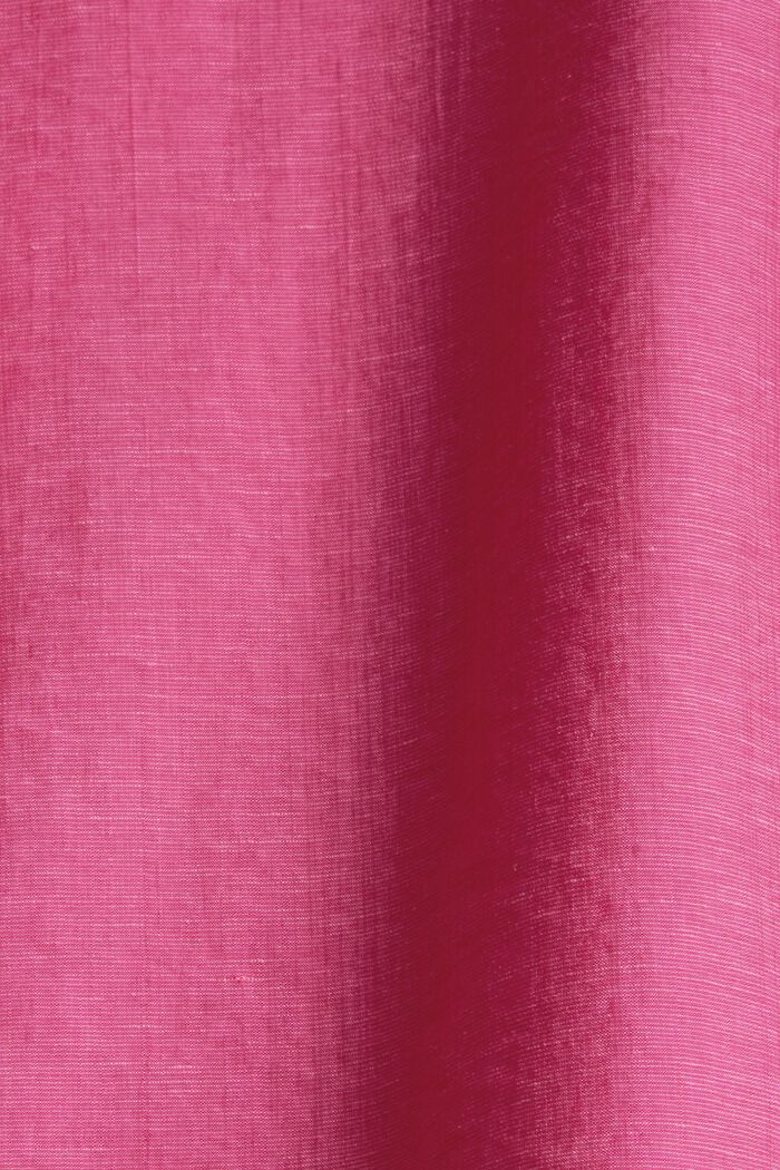 Lightweight blended linen blouse with a turn-down collar, PINK, detail image number 4