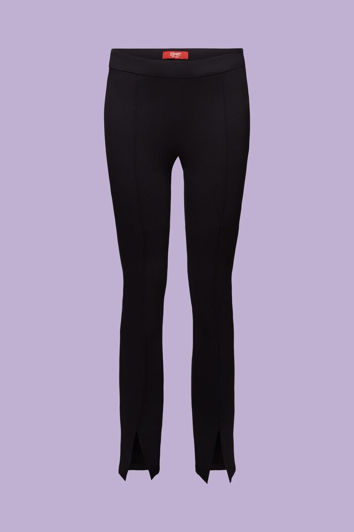 Slit Hem Punto Jersey Pants, BLACK, detail image number 6