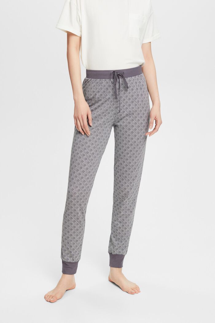 Printed Jersey Pajama Pant, DARK GREY, detail image number 0