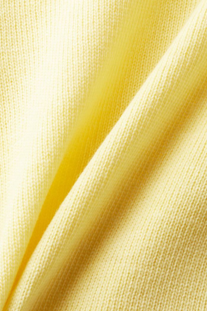 V-Neck Wool-Cashmere Blend Sweater, LIME YELLOW, detail image number 4
