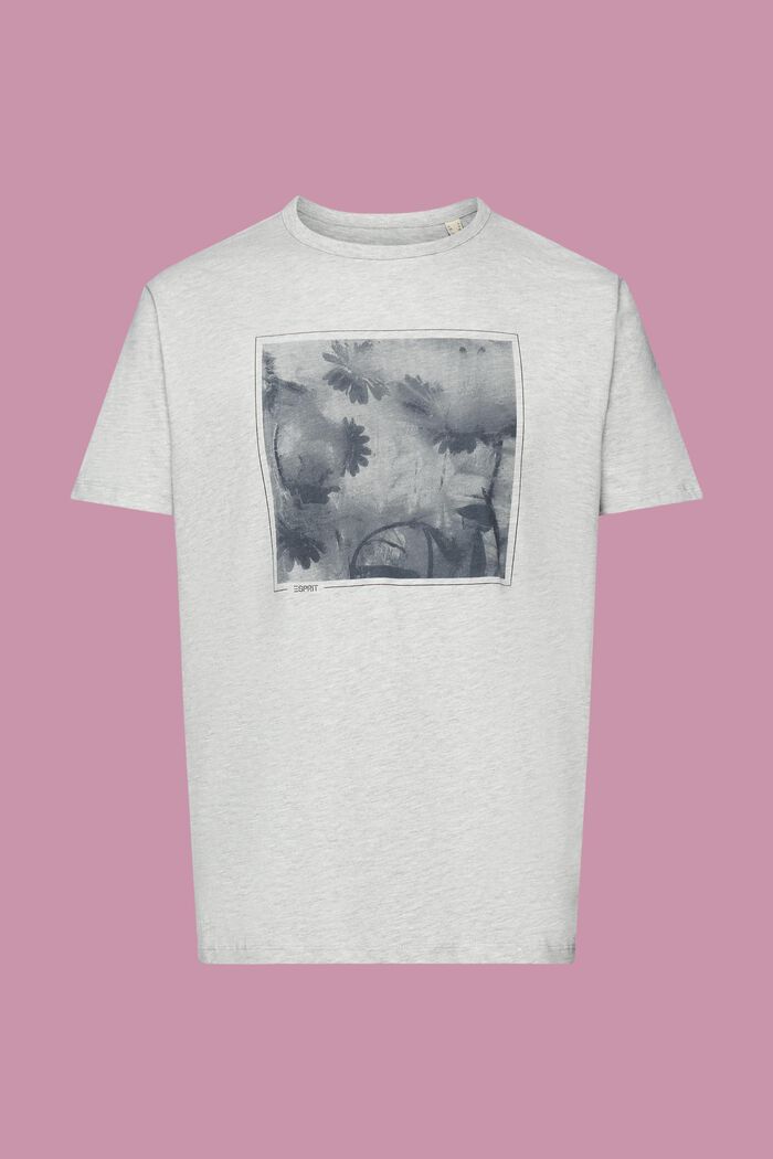 Cotton viscose blended t-shirt with print, LIGHT GREY, detail image number 6