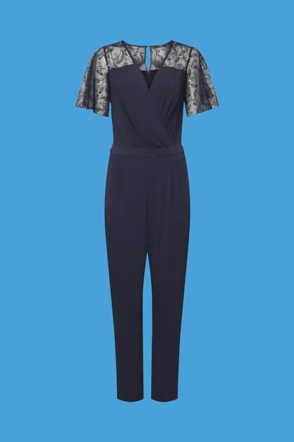 V-neck jumpsuit with lace finish