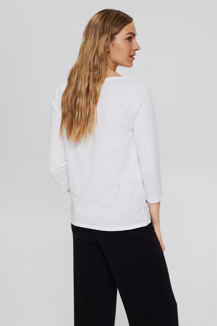 Long sleeve top made of 100% organic cotton, WHITE, detail image number 3
