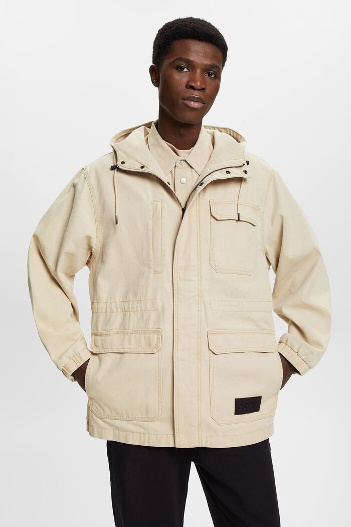 Heavy cotton field jacket, SAND, detail image number 0