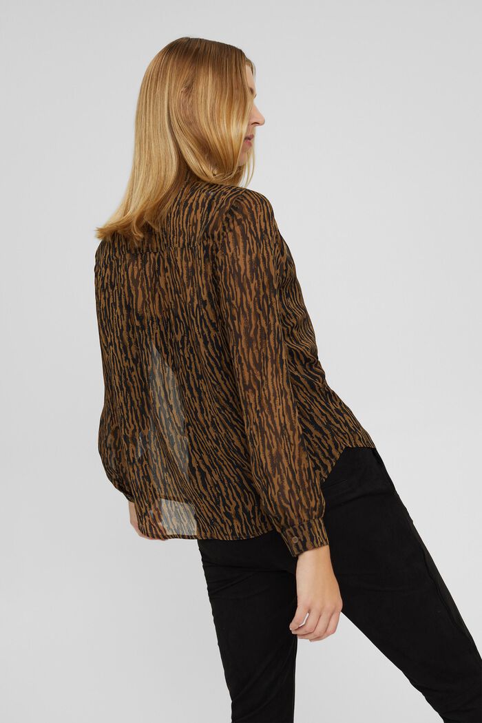 Chiffon blouse with an animal print and a top, CAMEL, detail image number 3