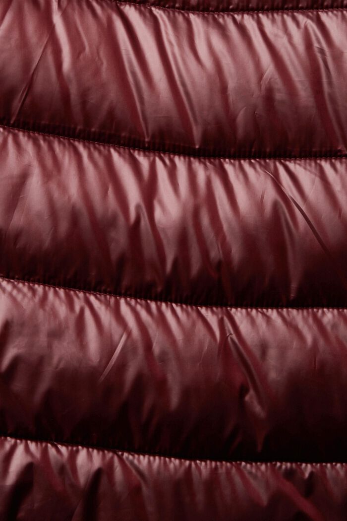 Quilted coat with detachable drawstring hood, BORDEAUX RED, detail image number 1