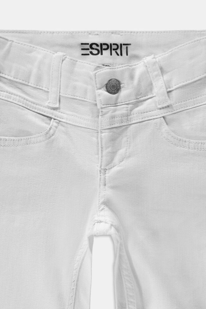 Made of recycled material: Capri jeans with an adjustable waistband, WHITE, detail image number 2